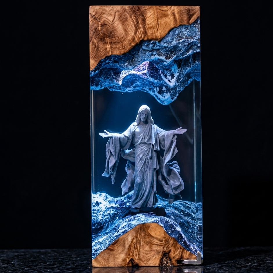 The Christ Lamp – Handcrafted Jesus Resin Night Light