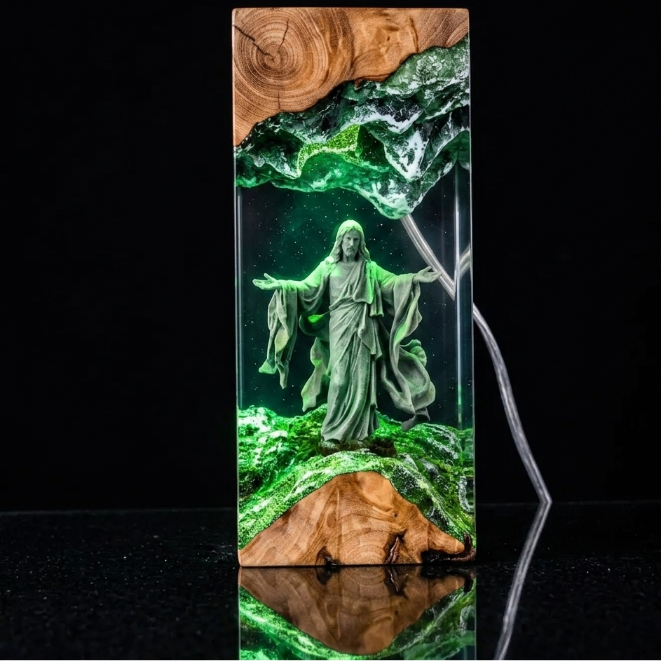 The Christ Lamp – Handcrafted Jesus Resin Night Light