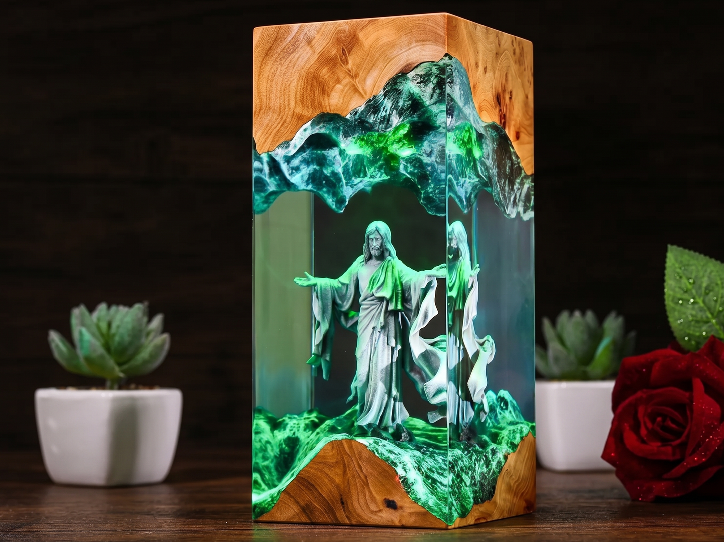 The Christ Lamp – Handcrafted Jesus Resin Night Light