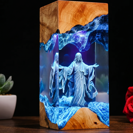 The Christ Lamp — Handcrafted Jesus Resin Night Light ✝️