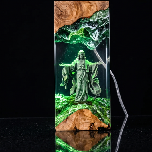 The Christ Lamp — Handcrafted Jesus Resin Night Light ✝️