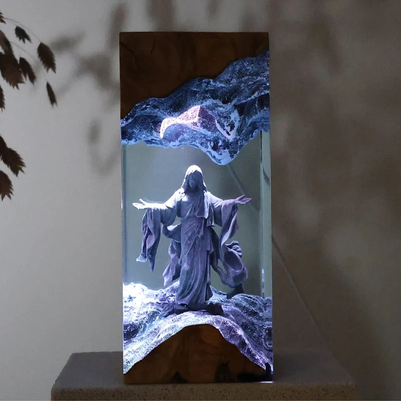 The Christ Lamp – Handcrafted Jesus Resin Night Light