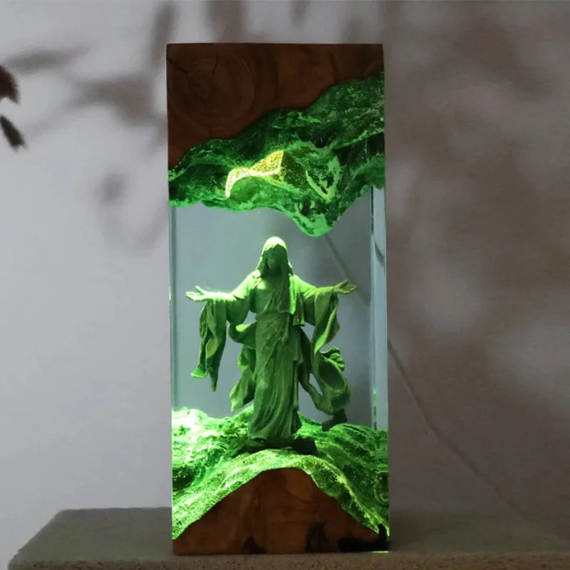 The Christ Lamp – Handcrafted Jesus Resin Night Light