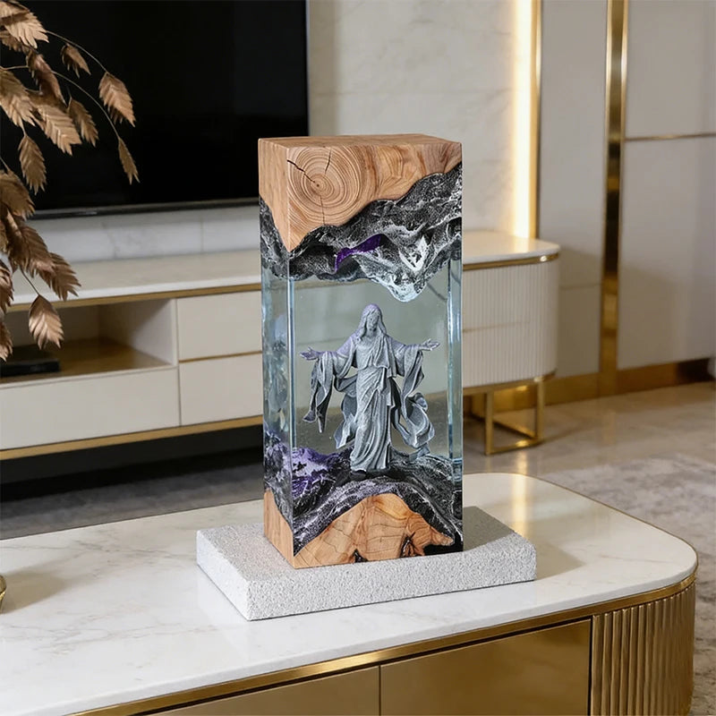 The Christ Lamp – Handcrafted Jesus Resin Night Light