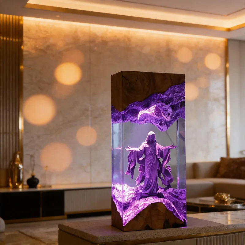 The Christ Lamp – Handcrafted Jesus Resin Night Light
